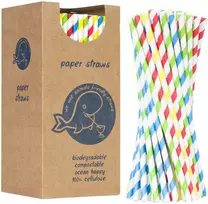 Gsg24 BIO ekologiški popieriniai šiaudeliai PAPER STRAWS 6/205mm - maišyti 250 vnt.