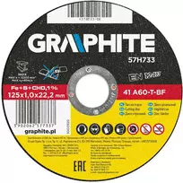 Metalo pjovimo diskas GRAPHITE INOX 125 x 1,0 x 22,2 mm