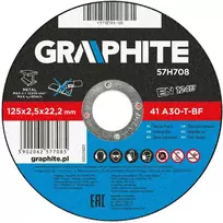 Metalo pjovimo diskas GRAPHITE 125 x 2,5 x 22 mm 41 A30-T-BF