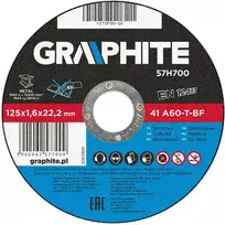 Metalo pjovimo diskas GRAPHITE 125 x 1,6 x 22 mm A60-T-B