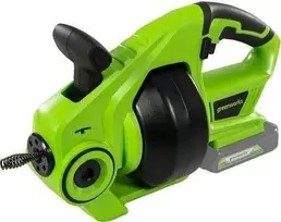 Nuotekų vamzdžių valytuvas Greenworks G24DA; 24 V (be akumuliatoriaus ir pakrovėjo)