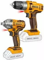 Ingco COSLI230702 AKU machine set - drilling screwdriver and impact wrench incl. 2pcs battery and charger