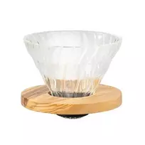 Hario V60 stiklo lašintuvas 02 – alyvuogių mediena