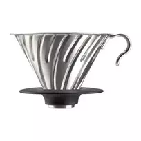 Hario V60-02 Plieninis lašintuvas su silikoniniu pagrindu
