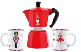 Bialetti - Spragtuko Moka Express 6tz + 2 puodelių rinkinys