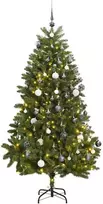Kalėdų eglutė su šarnyrinėmis šakomis/LED/žaisliukais, 300cm