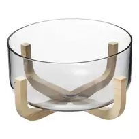 Secret De Gourmet ARHA salotų dubuo, 24 cm stiklas, su mediniu stovu