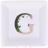 LA PORCELLANA BIANCA ADORATO Kvadratinė lėkštė 10 cm, G raštas