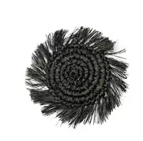 Bazaar Poilsis, Fringe Raffia, 10x10x1 cm, Juoda