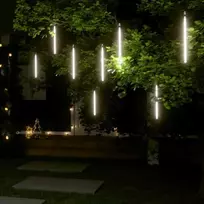 Girlianda meteorų lietus, 8vnt., 30cm, 192 šaltos baltos LED