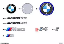 BMW i4 emblemos užrašas i4 Originalus 51149463261