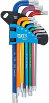 Bgs Technic L tipo raktų rinkinys | spalvoti | T-Star su skylutėm (Torx) T10 - T50 | 9 vnt. (74461B)