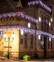 Polamp Blyksinti LED varveklių girlianda (5m) BALTU LAIDU, šiltai baltos spalvos