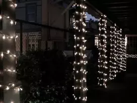Polamp Profesionali LED lempučių girlianda 10m (5+5) baltu laidu, šaltai balta spalva
