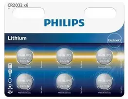 PHILIPS mygtukinė ličio baterija CR2032, 6 vnt. pakelis – 2145525