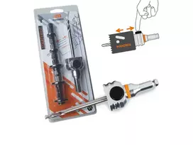 Mandrex One-Click Starter komplektas, 11 mm HEX, trumpas centr. grąžtas HSS+, 5 x jungtys 14-210mm karūnėlėms