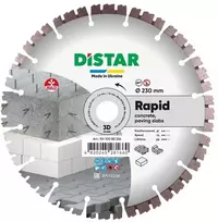 230 x 22.23 mm Distar RAPID universalus deimantinis pjovimo diskas betonui, plytoms