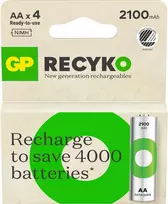 GP Baterija GP - „ReCyko“ įkraunamos baterijos, AA dydis, 2100 mAh, 4 vnt. pakuotė