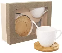 Porcelianinis puodelis, dovanų rinkinys 250 ml puodelių