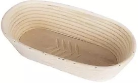 Krepšelis iš rotango duonai kildinti duonos tešlai 1,5kg 32x15x9 cm lapelis
