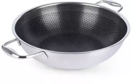 COOKCELL HYBRYD aukščiausios kokybės neprideganti plieninė wok keptuvė 28 cm