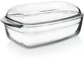 Karščiui atsparus stiklinis indas su dangteliu 32,5x19x13 cm, 2,9 L