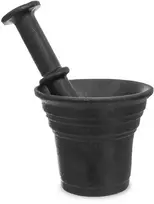 Ketaus skiedinys prieskoniams su grūstuvu, juodas, 10,5 cm