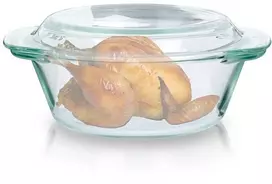 Karščiui atsparus stiklinis indas su dangteliu, 1,4 l+430 ml
