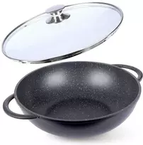 Granitinė wok keptuvė 32 cm su GRANDE dangčiu
