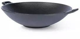 Ketaus keptuvė, wok, ketaus lėkštė su dviem rankenomis, apvali, 30 cm