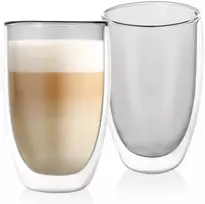 Termo stiklinės su dviguba sienele kavai latte DOUBLE 460 ml 2 vnt.