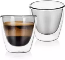 Terminės stiklinės su dviguba sienele espreso kavai DOUBLE 90 ml 2 vnt.