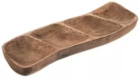 Medinė padalinta užkandžių lėkštė MANGO 35x11 cm