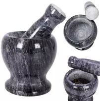 Granito akmens skiedinys su grūstuvu prieskoniams, žolelėms, riešutams malti, sunkus, 11 cm