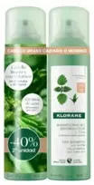 Klorane Purifying Sausas šampūnas Nettle Dark Hair sausas šampūnas, 2 x 150 ml