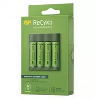GP Baterija Charger B421 with 4x AAA Rechargable batteries, 2100 mAh, 1.2V, Žalias EU