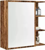 Veidrodinė vonios spintelė, medienos, 62,5x20,5x64cm, mediena
