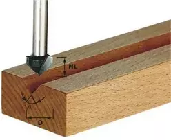 V-formos griovelių freza Festool; HW; 7/50 mm