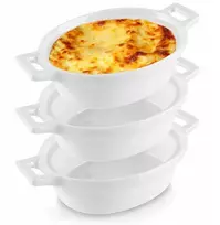 Excellent Houseware Ramekins porcelianinė balta 120 ml 3 vnt.