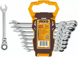 Ingco HKSPAR1083 Ratchet wrench CrMo 8-19mm 8pcs, CrV