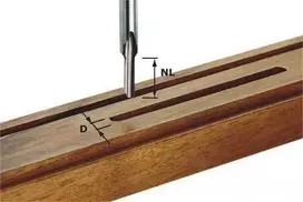 Vienašonė griovelių freza su galiniais ašmenimis Festool; 8/45 mm