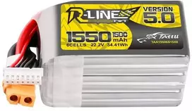 Gens Ace & Tattu Lipo Tattu R-Line versija 5.0 1550mAh 22.2V 150C 6S baterija su XT60 jungtimi