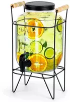 Gėrimų indas su čiaupu ir stovu, juodas, 4,2 l