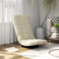 Ant grindų pastatoma pasukama kėdė, kreminės spalvos, aksomas