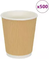 Popieriniai kavos puodeliai 500 vnt 8oz 200ml Ruda