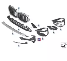 Bmw X1 F48 Lci Dešinės Pusės Grillio Danga Originalus 51117954246
