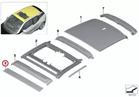 BMW Vėjo Šiaudo Rėmo Dėklas I3 I01 120Ah Originalus 54109466725