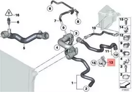 BMW Grąžinimo Linijos Skirtukas F07 F10 F11 F12 F13 Originalus 17217576019