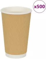 Popieriniai kavos puodeliai, 500vnt., 16oz, 400ml, ruda
