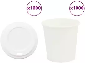 popieriniai kavos puodeliai su dangteliais 1000 vnt 4oz 100ml
